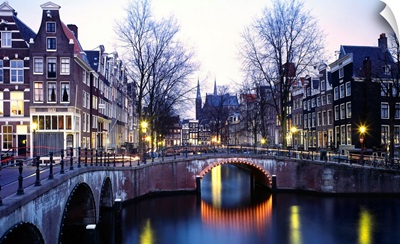 Netherlands, Amsterdam, Typical view of the Singel channel