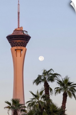 Nevada, Las Vegas, Stratosphere Tower at dawn