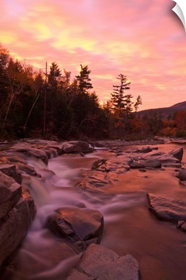 New Hampshire, White Mountains, Lower Falls, The Swift river at dawn