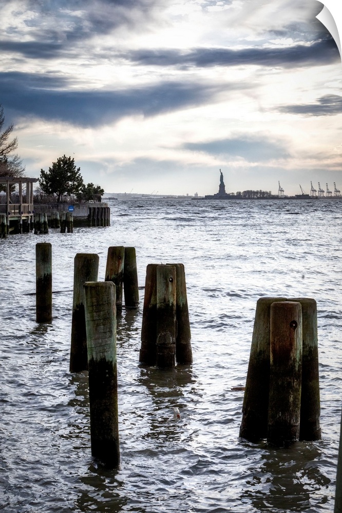 New York City, Battery Park City, Piling at South Cove Park.