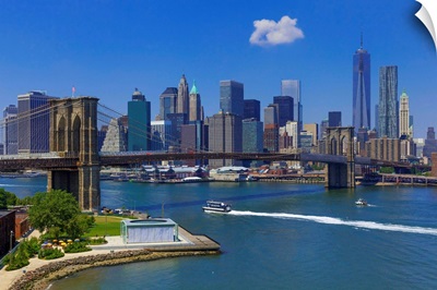 New York City, East River, Manhattan, Brooklyn Bridge, View from Manhattan bridge