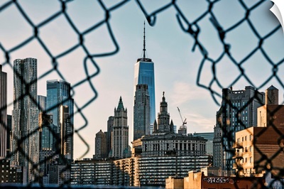 New York City, Lower Manhattan, Lower East Side Skyline Viewed From Manhattan Bridge