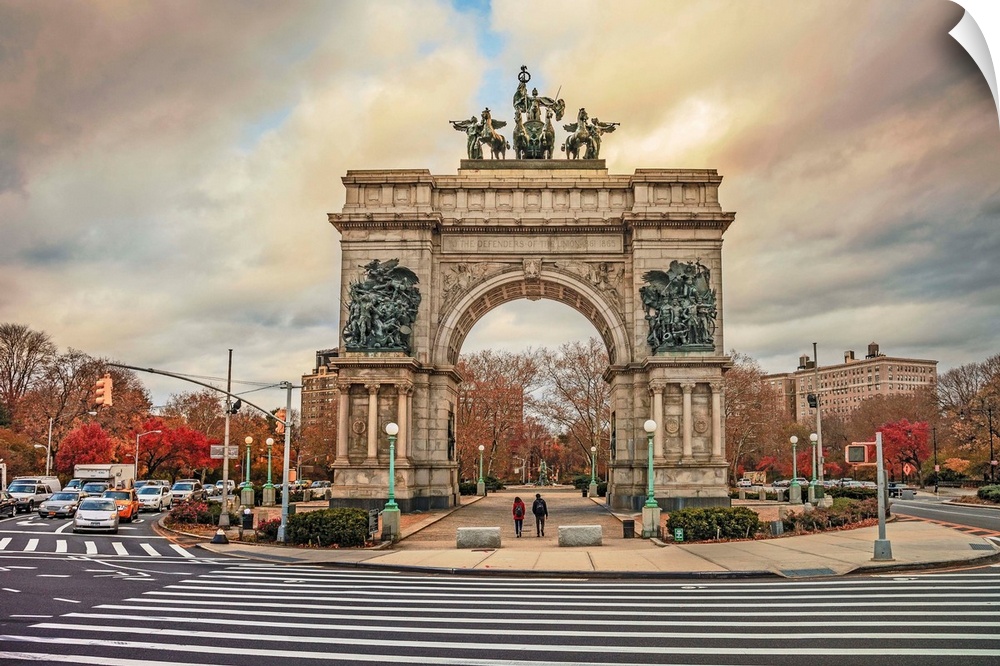 New York, New York City, Brooklyn, Prospect Park Grand Army Plaza arch.