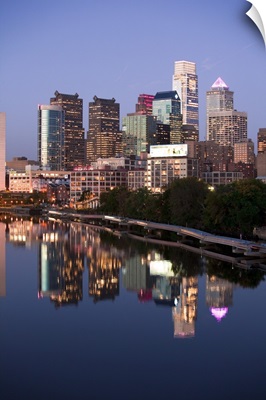 Pennsylvania, Philadelphia, City skyline over the Delaware River