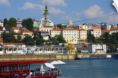 Serbia, Belgrade, Town and Sava river
