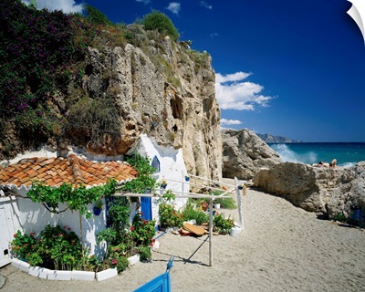 Spain, Andalucia, Malaga, Nerja, typical beach