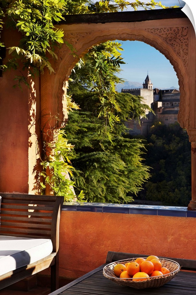Spain, Andalusia, Mediterranean area, Granada district, Granada, Alhambra Palace, View of Alhambra Palace from Albayz..n