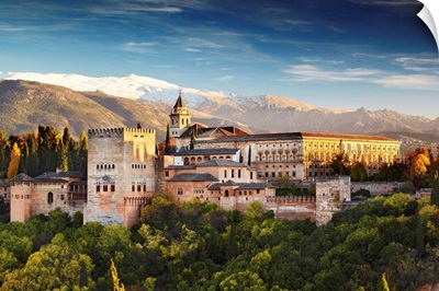 Spain, Andalusia, Granada, Alhambra Palace, Alhambra Palace at night