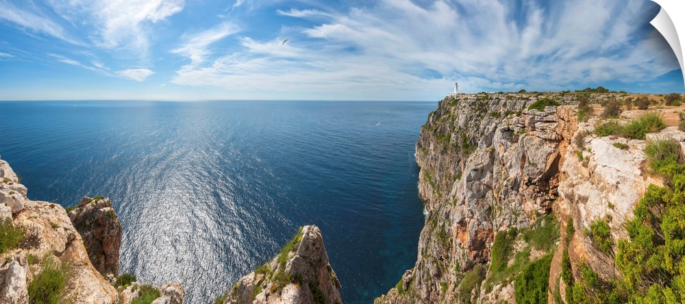 Spain, Balearic Islands, Mediterranean sea, Formentera, Far de la Mola Lighthouse.