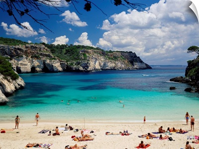 Spain, Balearic Islands, Minorca Island, Cala Macarelleta, beach