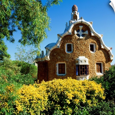 Spain, Barcelona, Gaudi designed house in Parc Guell