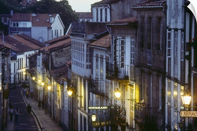 Spain, Galicia, La Coruna, Santiago de Compostela, street near the Cathedral