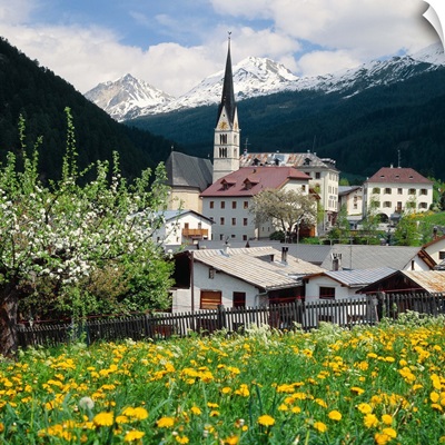 Switzerland, Graubunden, Mustair valley, Santa Maria village
