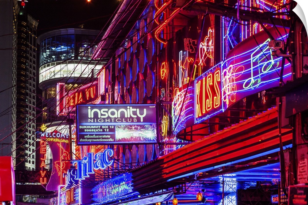 Thailand, Central Thailand, Bangkok, Sukhumvit, signs in the Red Light District of Soi Cowboy.