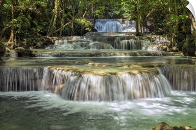 Thailand, Kanchanaburi, Huay Mae Khamin Waterfalls In Khuean Srinagarindra National Park
