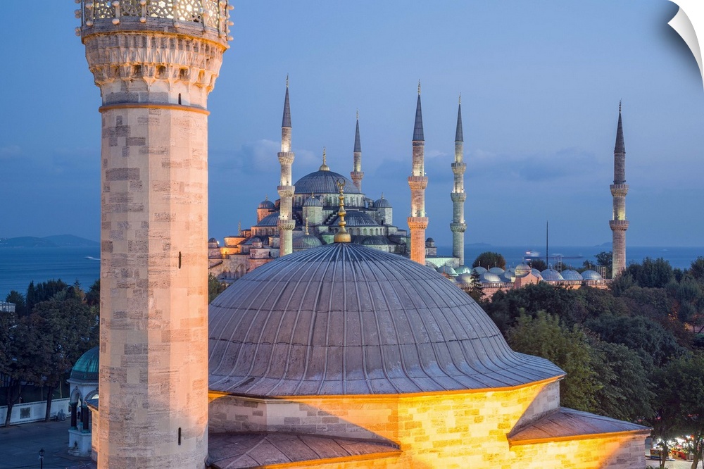 Turkey, Marmara, Istanbul, Blue Mosque, Sultan Ahmed Mosque, Firuz Aga mosque and Sultan Ahmed Mosque (Blue Mosque).