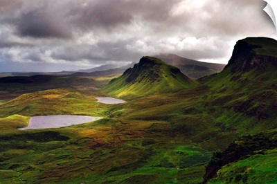 UK, Scotland, Highlands, Skye island, Trotternish Peninsula, Quiraing range