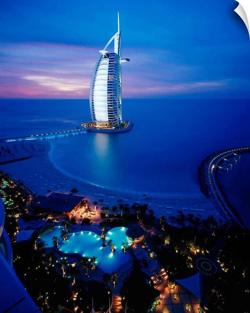 Blick auf 7 Sterne Hotel Burj Al Arab, Jumeirah Beach, Dubai, Emirat Dubai, V. A. E