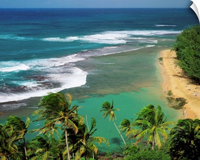 United States, Hawaii, Kauai island, Na Pali coast, Kee beach