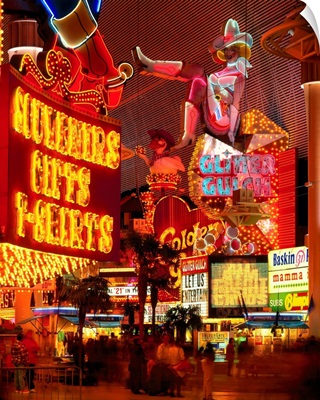 United States, Nevada, Las Vegas, Downtown, neon signs on Fremont Street