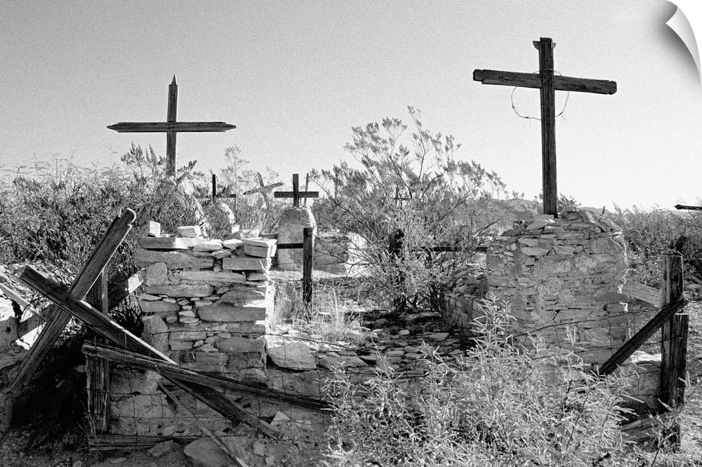 Graveyard at the ghost town of Terlingua.Texas, USA.1992