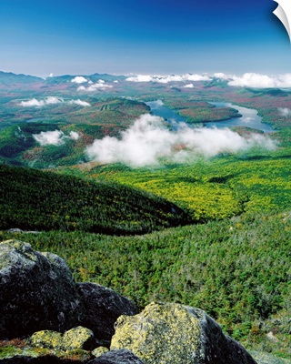 US, New York State, Adirondack State Park, Lake Placid, view from Whiteface Mount