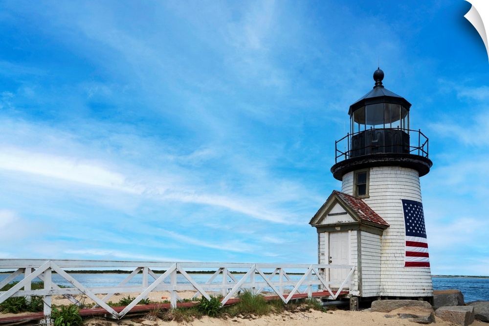 USA, Nantucket, Massachusetts, New England, Brant Point Lighthouse.
