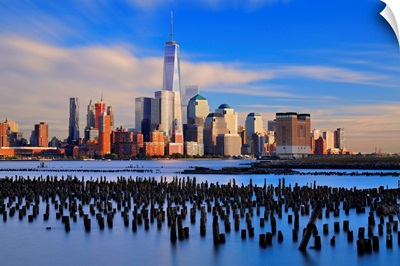 USA, New York City, Manhattan, One World Trade Center, View Across The Hudson River