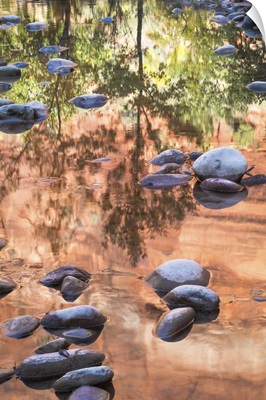 Utah, Zion National Park, Reflections at the Virgin River Narrows