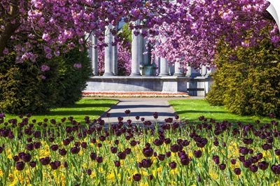 Wales, Cardiff, Alexandra Gardens, Welsh National War Memorial In Spring