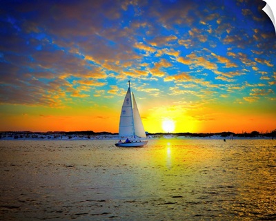 Destin Sunset Sailing East Pass-Sailboat