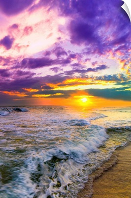 Sunset-On-Canvas-Purple-And-Pink-Beach-
