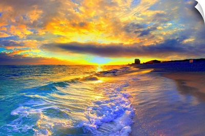 Yellow Sunset Beautiful Beach Sunrise