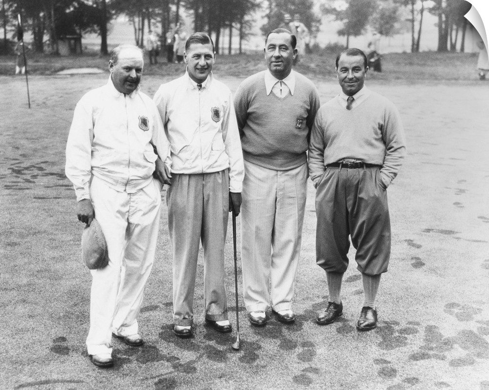 1935 Ryder Cup Scotch foursome. L-R: Alf Perry and John Busson of the British team; and Walter Hagan and Gene Sarazen of t...