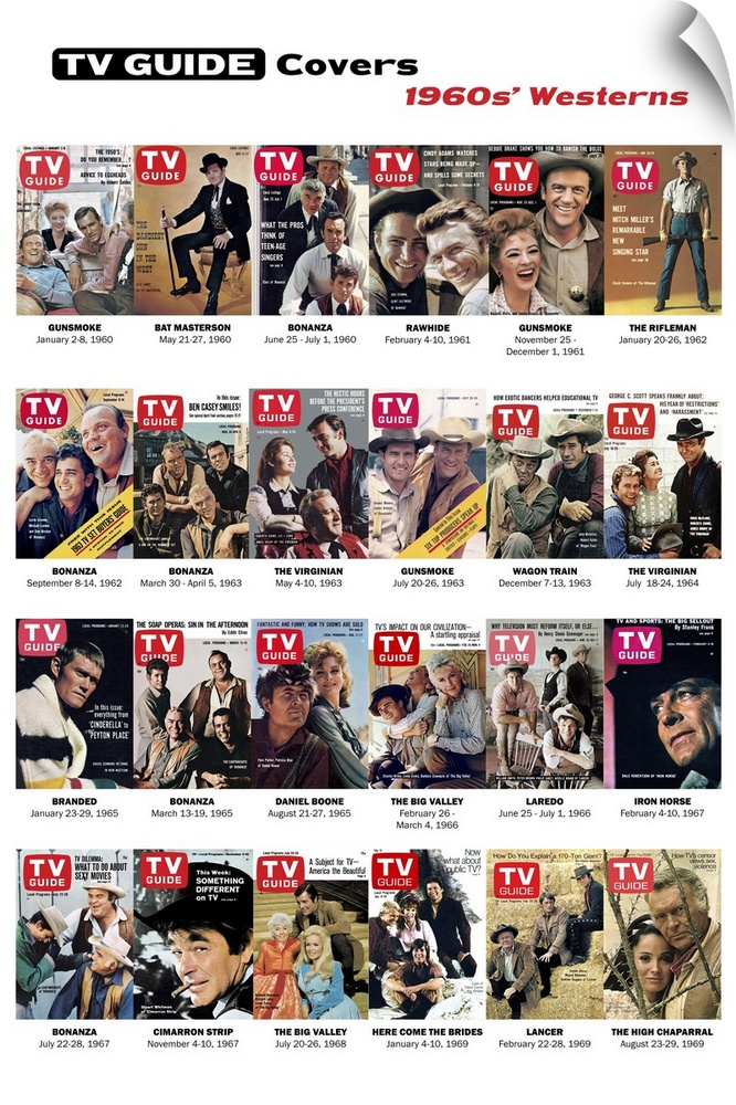 1960s' Westerns, TV Guide Covers Poster, 2020. TV Guide.