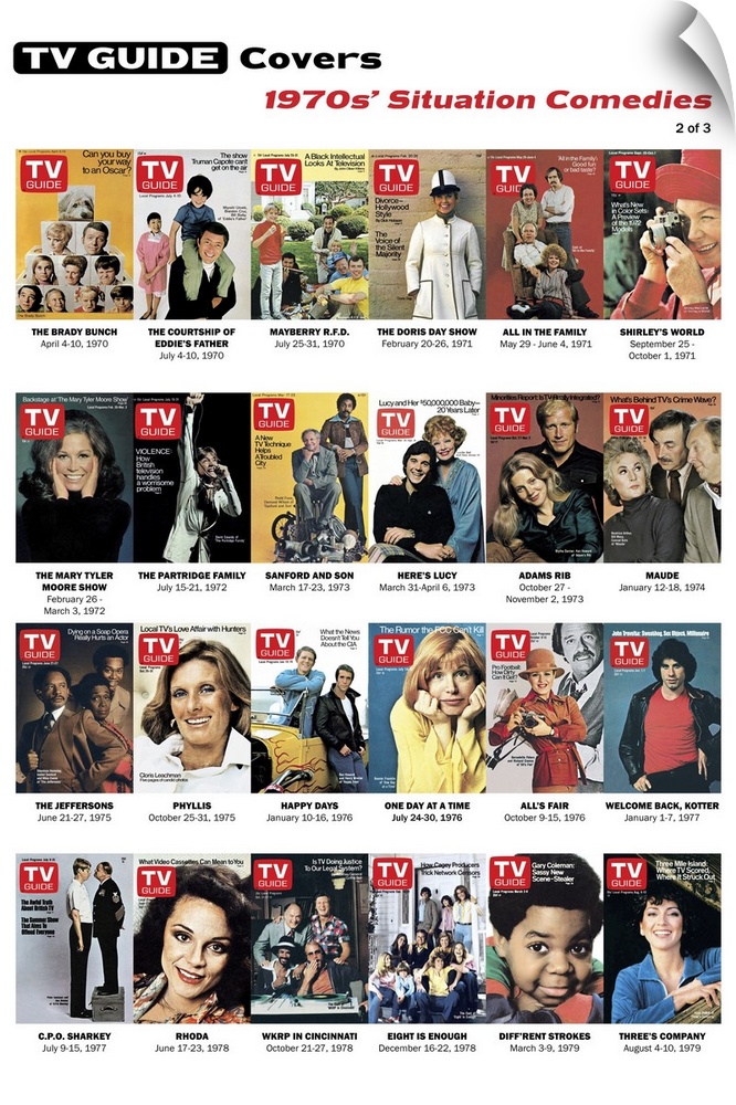 1970s' Situation Comedies #2 of 3, TV Guide Covers Poster, 2020. TV Guide.