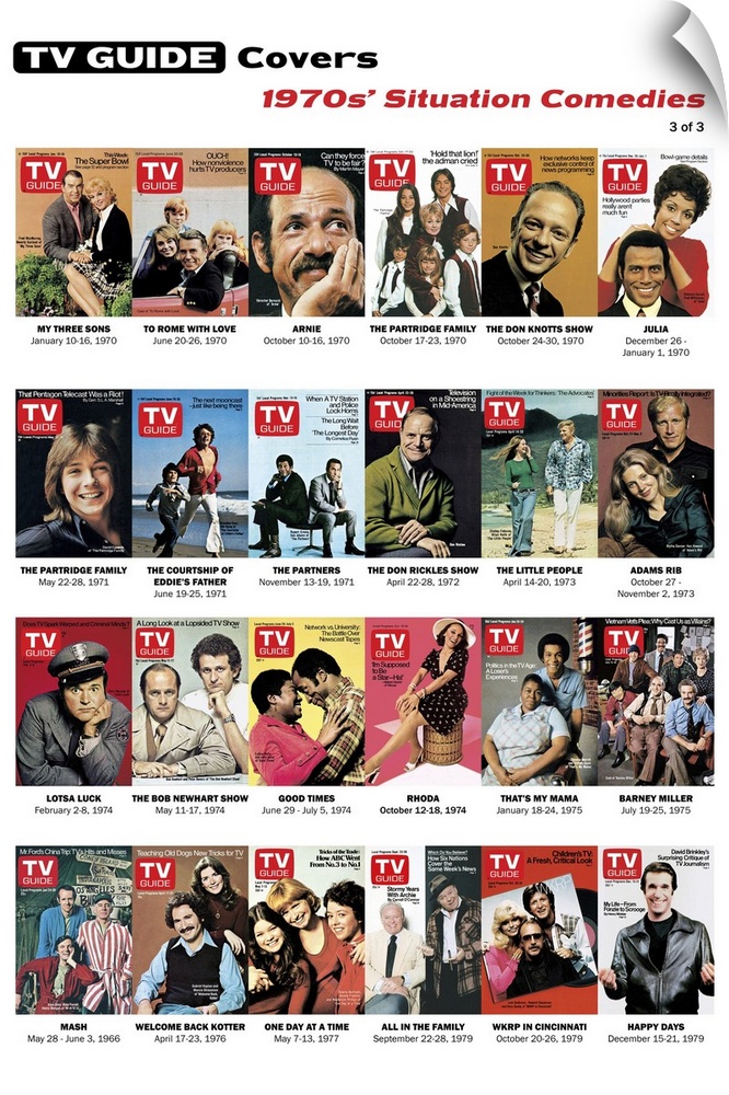 1970s' Situation Comedies #3 of 3, TV Guide Covers Poster, 2020. TV Guide.