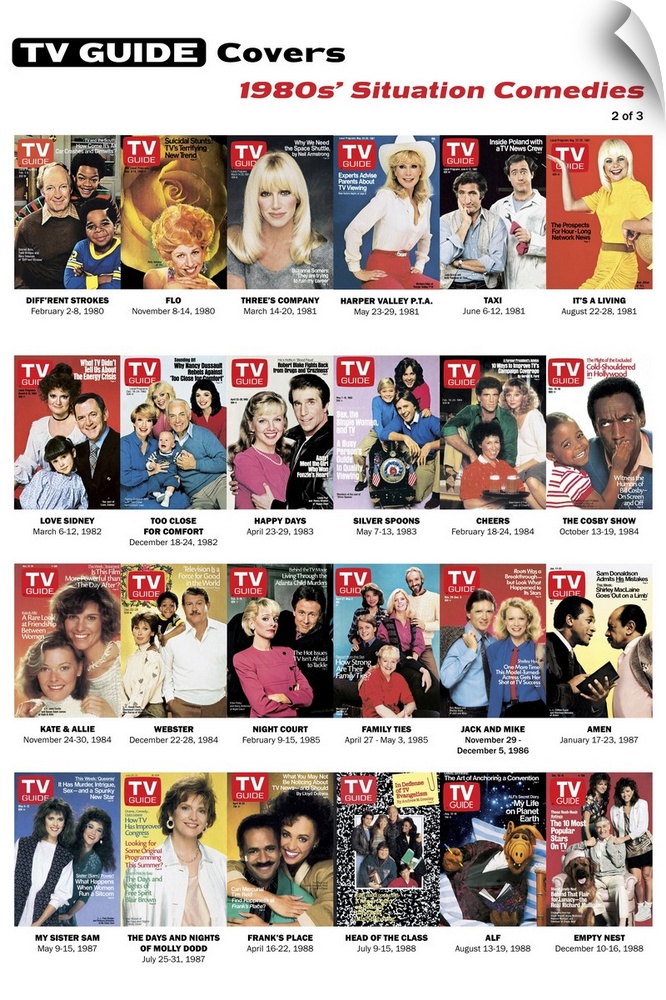 1980s' Situation Comedies #2 of 3, TV Guide Covers Poster, 2020. TV Guide.