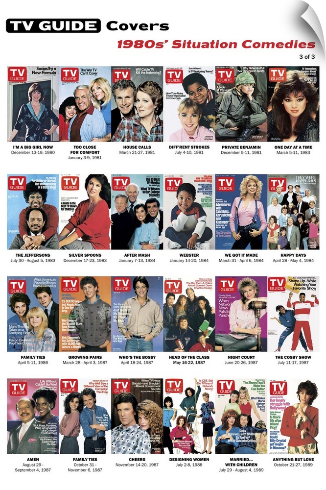 1980s' Situation Comedies #3 of 3, TV Guide Covers Poster, 2020. TV Guide.