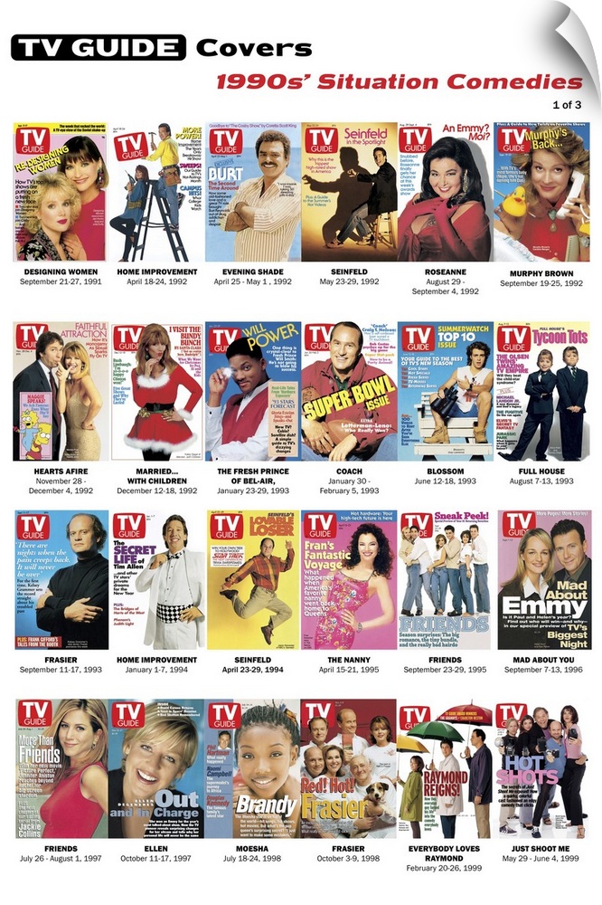 1990s' Situation Comedies #1 of 3, TV Guide Covers Poster, 2020. TV Guide.