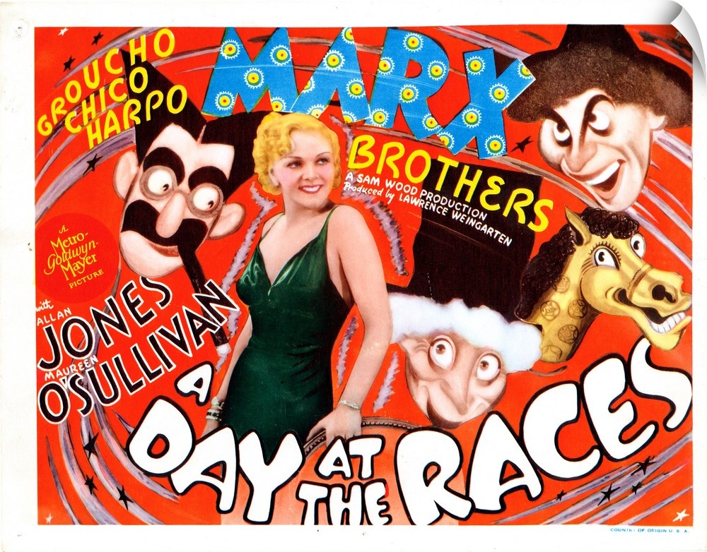 A Day At The Races, Poster Art, The Marx Brothers, Esther Muir, 1937.
