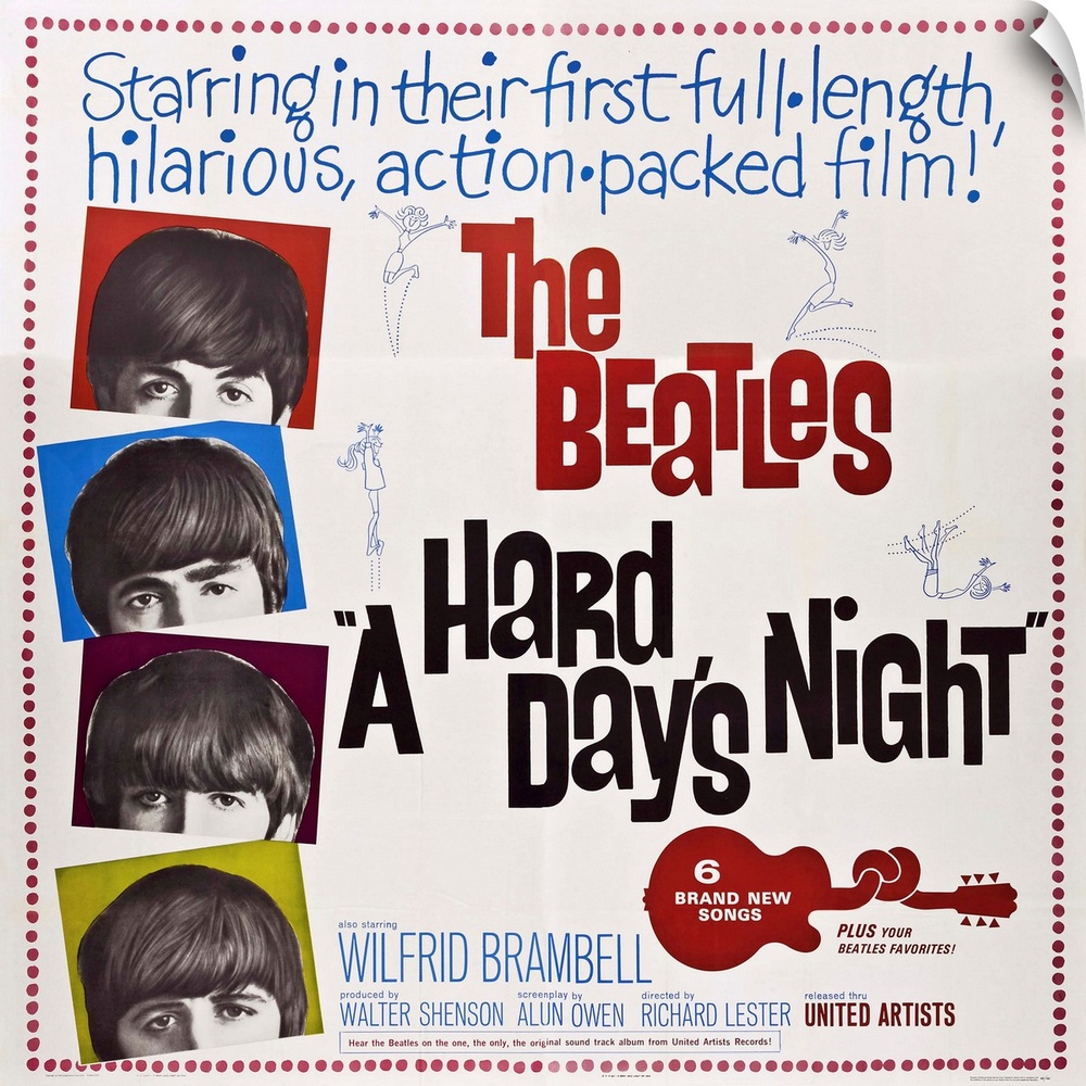 A Hard Day's Night, The Beatles-Left From Top: Paul Mccartney, John Lennon, George Harrison, Ringo Starr, 1964.