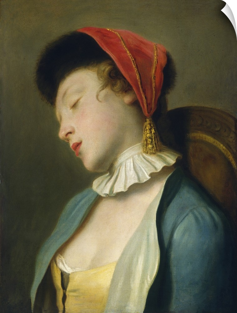 A Sleeping Girl by Pietro Rotari, 1760-62, Italian painting