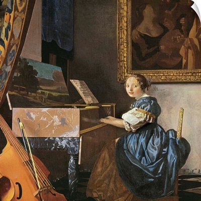 A Young Woman Seated at a Virginal