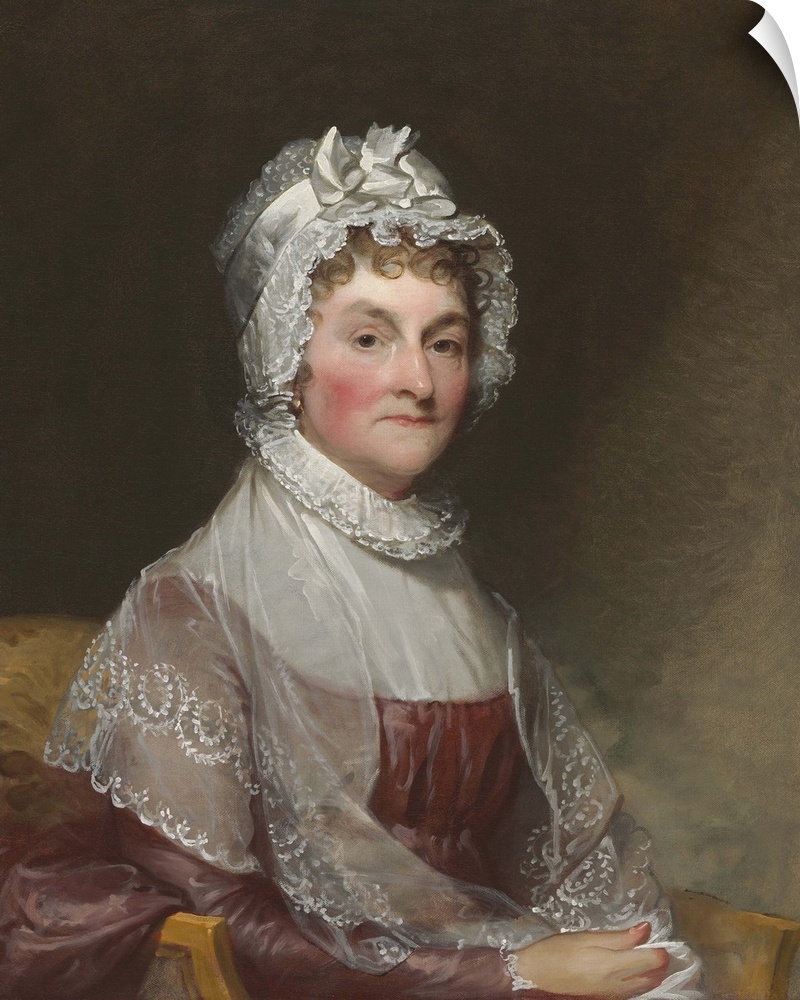 Abigail Smith Adams, by Gilbert Stuart, c. 1800-15, American painting, oil on canvas. First Lady Abigail Adams sat for thi...