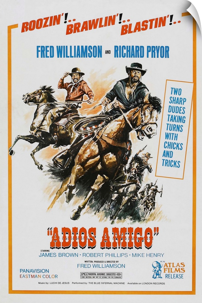 ADIOS AMIGO, U.S. poster, from left: Richard Pryor, Fred Williamson, 1976