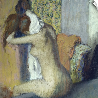 After the Bath-Woman Drying her Neck, 1898, Pastel by French Impressionist Edgar Degas
