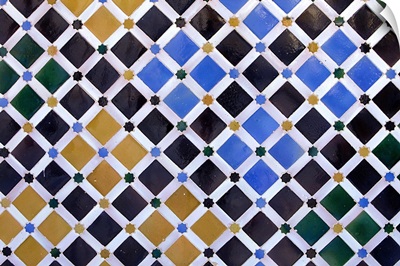 Alhambra. Comares Palace. Court of the Myrtles. Tiles. 9-14th century. Granada, Spain