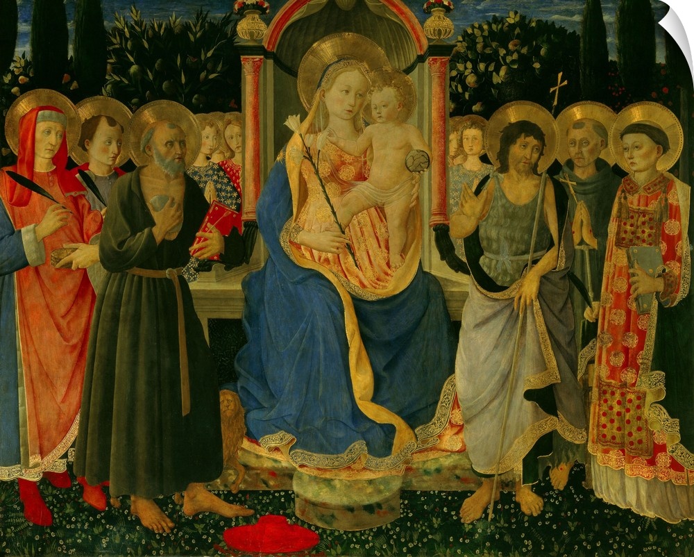 Zanobi di Benedetto Strozzi, Italian School. Altarpiece of Saint Jerome. On the Predella: Dream and death of St. Jerome, C...