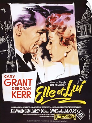 An Affair To Remember, French Poster Art, Cary Grant, Deborah Kerr, 1957
